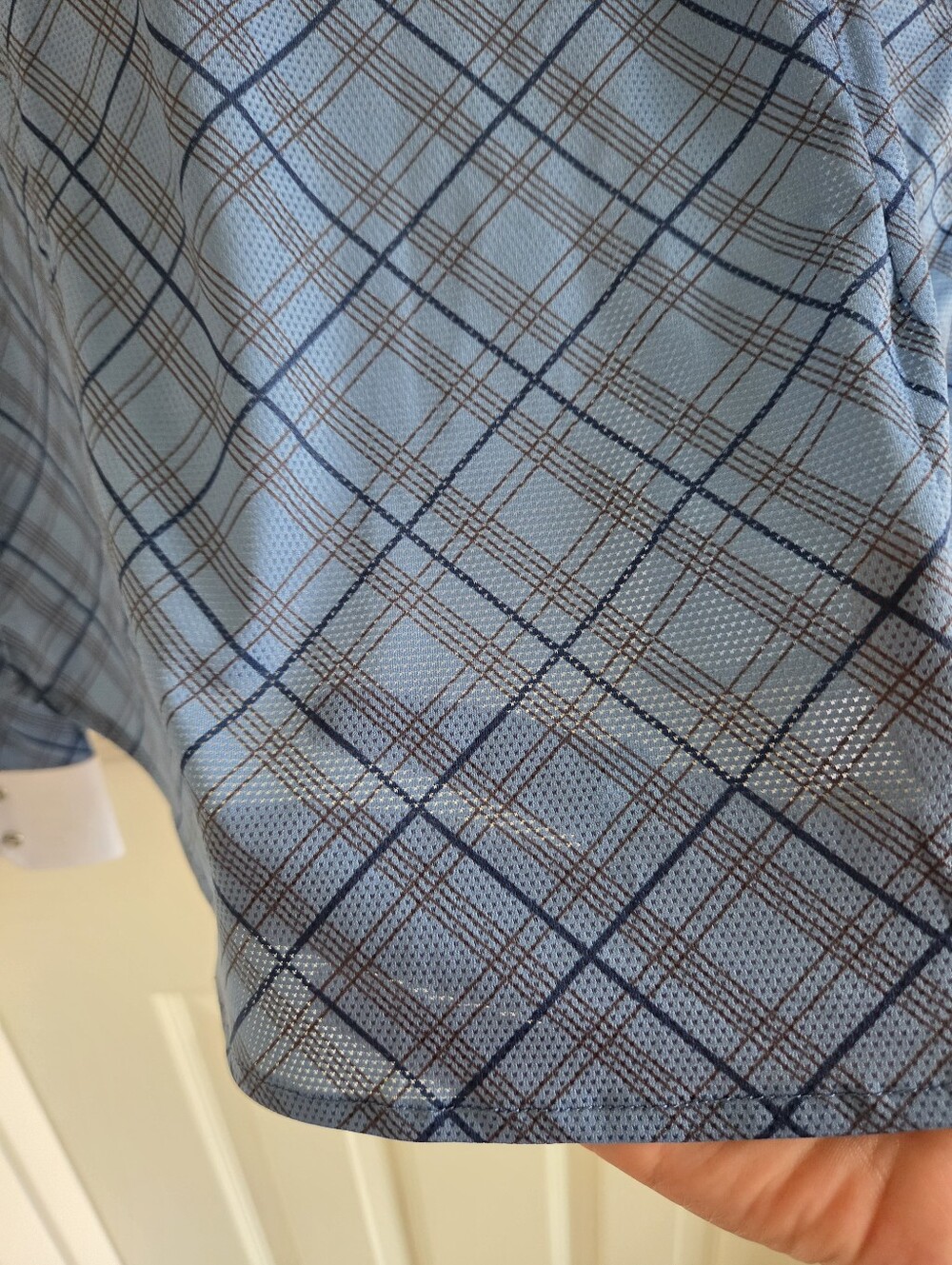 Romfh Schuyler Plaid Long Sleeve Show Shirt Blue White Women's Size Large - Picture 12 of 14